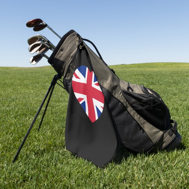 Union Jack Heartflag gtt Golf Towel (Green)