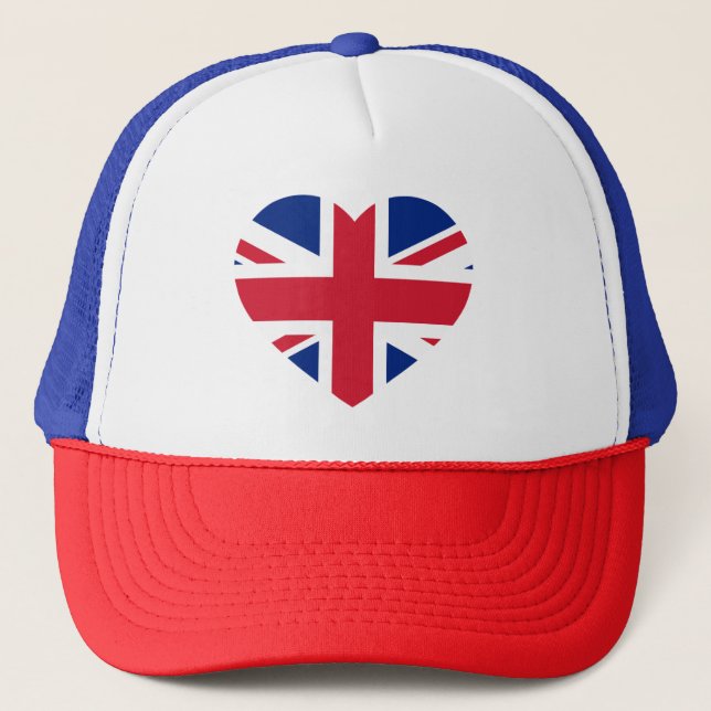 Union Jack Heartflag thcnt Trucker Hat (Front)