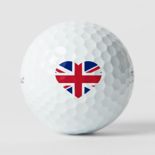 Union Jack Heartflag tpv1 gbcnt Golf Balls
