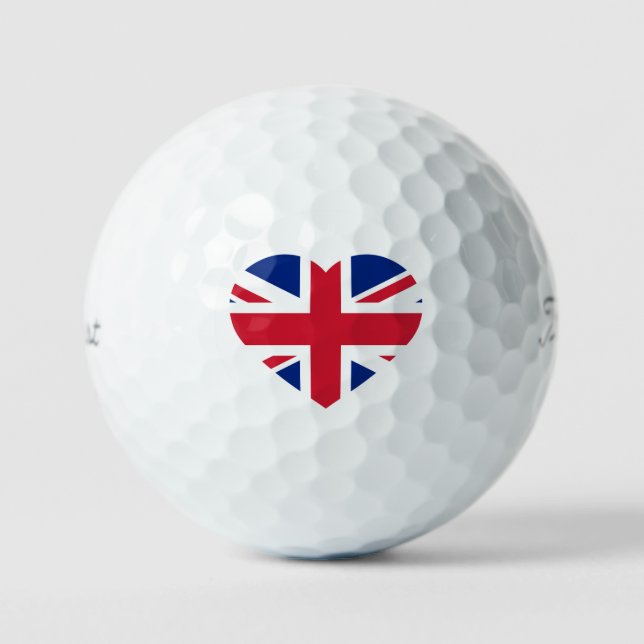 Union Jack Heartflag tpv1 gbcnt Golf Balls (Front)