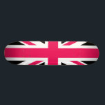 Union Jack ~ Hot Pink Black and White Skateboard<br><div class="desc">This Union Jack  is custom coloured with hot pink and black.</div>