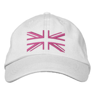 Union Jack ~ In Girly Pinks Embroidered Hat