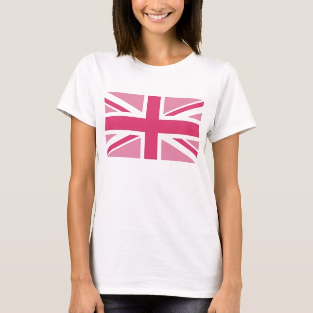 Union Jack ~ In Girly Pinks T-Shirt (Front)