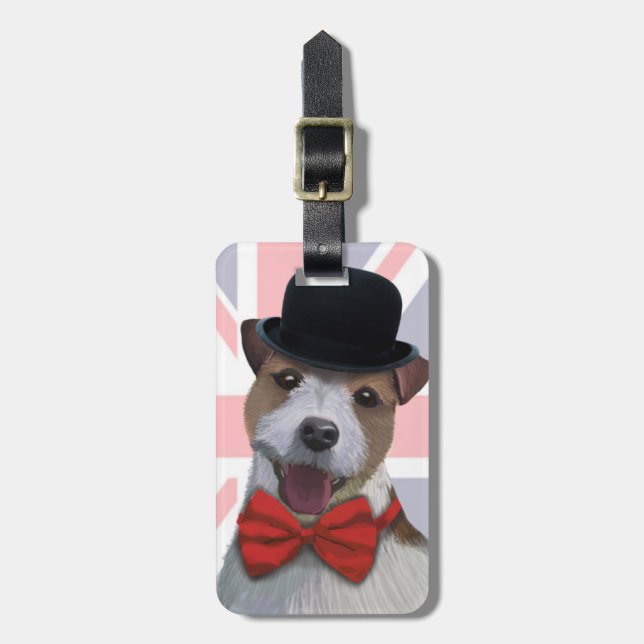 Union Jack Jack Russell Luggage Tag (Front Vertical)