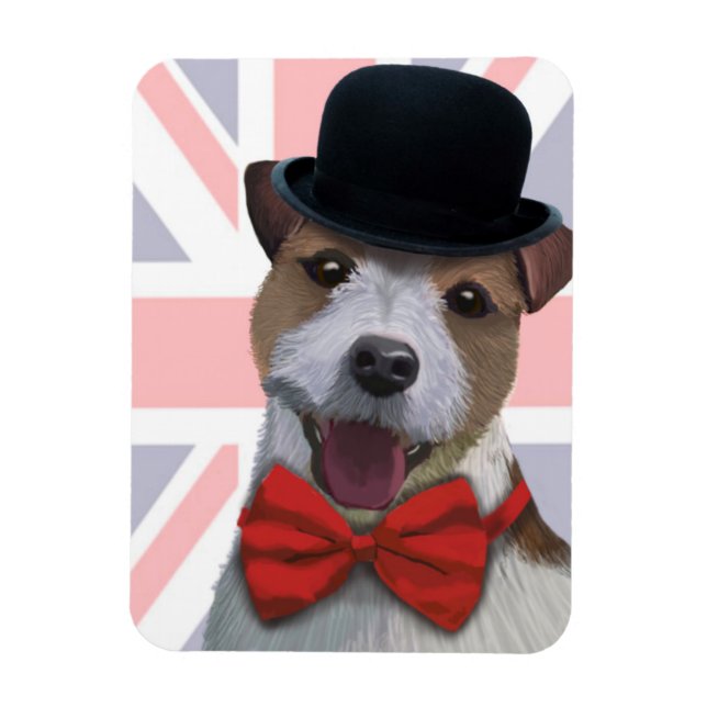 Union Jack Jack Russell Magnet (Vertical)