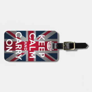 Union Jack Keep Calm And Carry On Luggage Tag