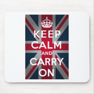 Union Jack Keep Calm And Carry On Mouse Pad