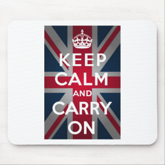 Union Jack Keep Calm And Carry On Mouse Pad