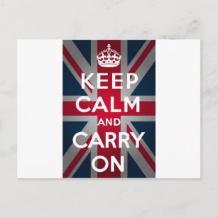 Union Jack Keep Calm And Carry On Postcard