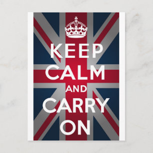 Union Jack Keep Calm And Carry On Postcard