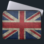 Union Jack laptop sleeve<br><div class="desc">The flag of the United Kingdom,  the Union Jack,  is represented here with a vintage grunge look. Styled in British red,  white and blue,  it has a rustic,  worn appearance.</div>