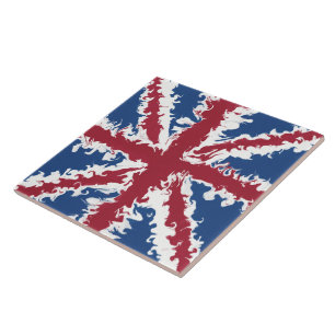 Union Jack Liquid Art Craft DIY Tile