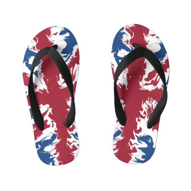 Union Jack Liquid Art  Kid's Jandals (Footbed)