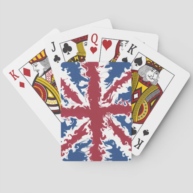 Union Jack Liquid Art  Playing Cards (Back)