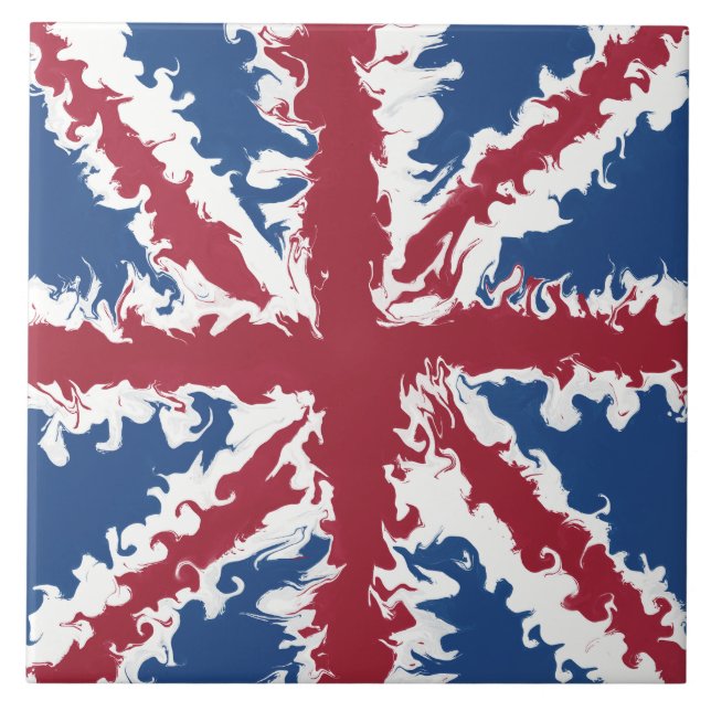 Union Jack Liquid Art  Tile (Front)