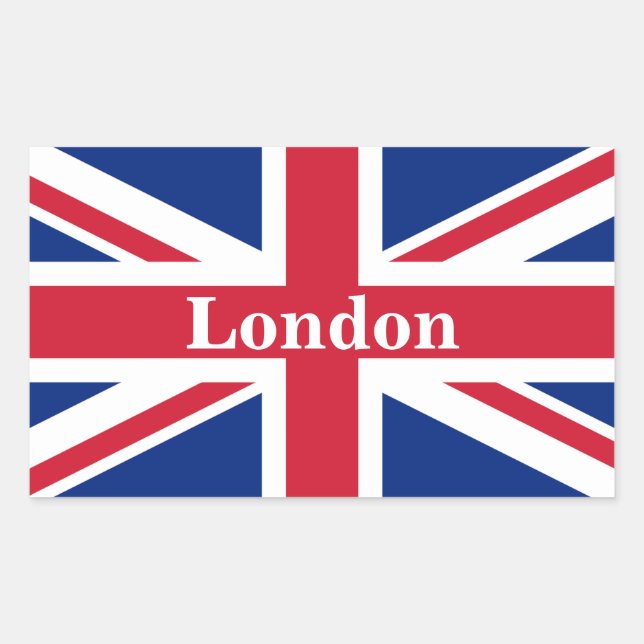 Union Jack London ~ British Flag Rectangular Sticker (Front)