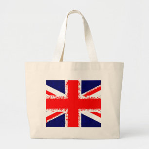 Union jack london flag uk large tote bag