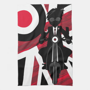 Union Jack Mod on Retro Scooter Tea Towel