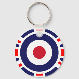 Union Jack Mods England Target Key Ring