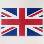 Union Jack National Flag of United Kingdom England Jigsaw Puzzle<br><div class="desc">The Union Flag, Royal Union Flag or Union Jack since 1606 is the national flag of the United Kingdom. Blue field on which the Cross of Saint Andrew counterchanged with the Cross of Saint Patrick, over all the Cross of Saint George fimbriated. This work created by the United Kingdom Government...</div>