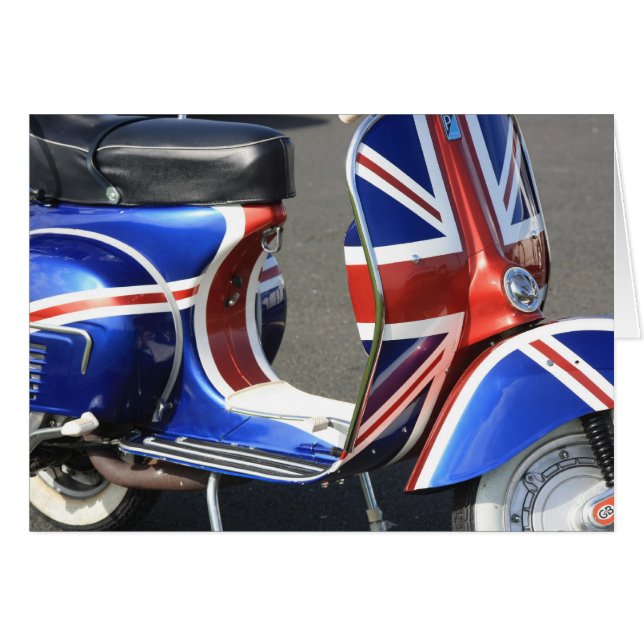 Union Jack on a Scooter Card (Front Horizontal)