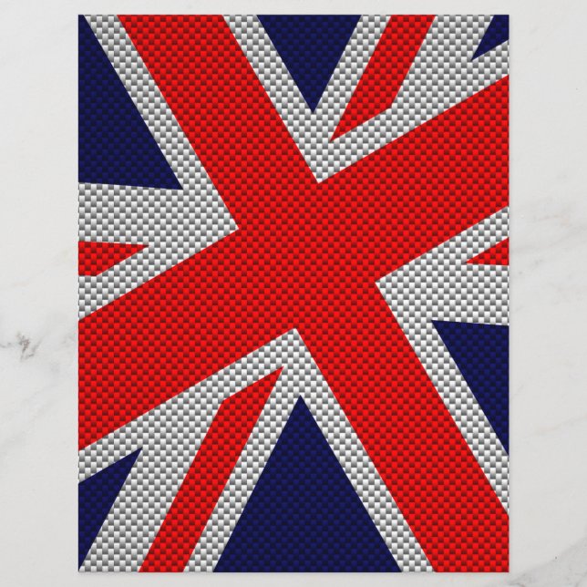 Union Jack on Carbon Fibre Style Print Flyer (Front)