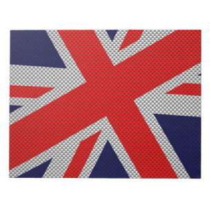 Union Jack on Carbon Fibre Style Print Notepad