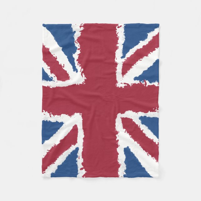 Union Jack Painted Artwork by Heva Weva  Fleece Blanket (Front)