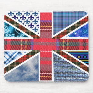 Union Jack Patchwork Pattern Mouse Pad