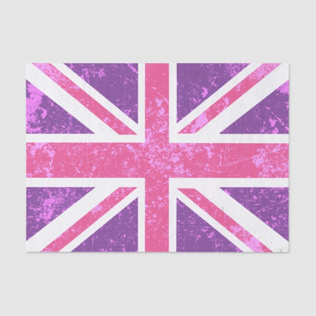 Union Jack, Purple and Pink Tissue Paper (Front)