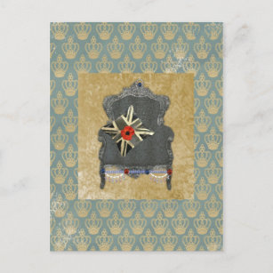 Union Jack Queen Anne Chair Poppy Postcard