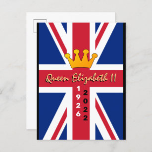 Union Jack, Queen Elezabeth II / In Memoriam Postcard
