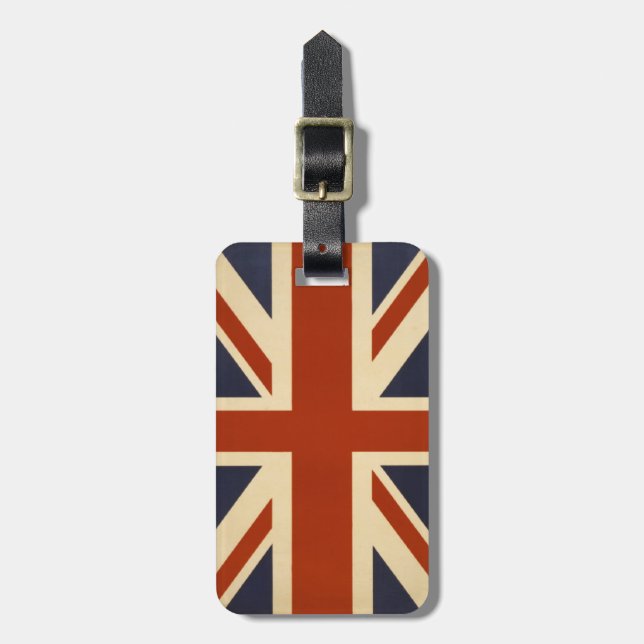 Union Jack Retro Luggage Tag (Front Vertical)