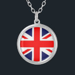 Union Jack Silver Plated Necklace<br><div class="desc">I like the way this came out.  I hope you do too!  Feel free to customise this!  Thanks for stopping by and have a wonderful day!</div>