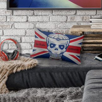 Union Jack Skull Throw Pillow