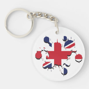 Union Jack splatter Key Ring
