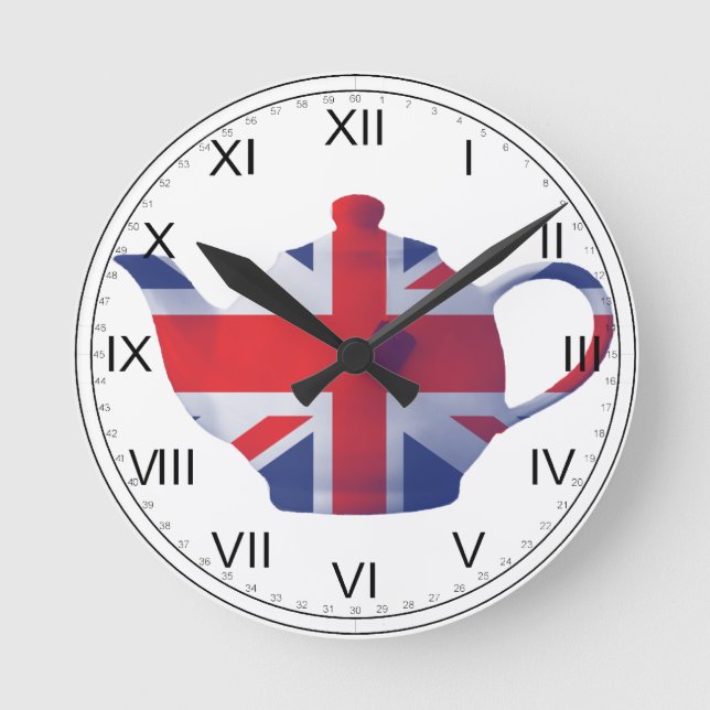 Union Jack Teapot Wall Clock (Front)
