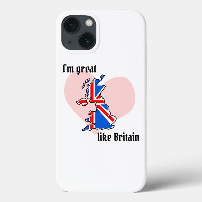 Union Jack UK British design with Heart Case-Mate iPhone Case (Back)