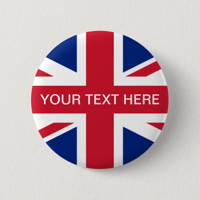 Union Jack UK Customisable Button (Front)