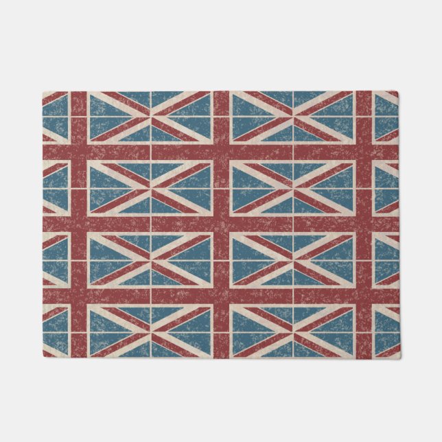Union Jack UK England Red Blue Doormat (Front)