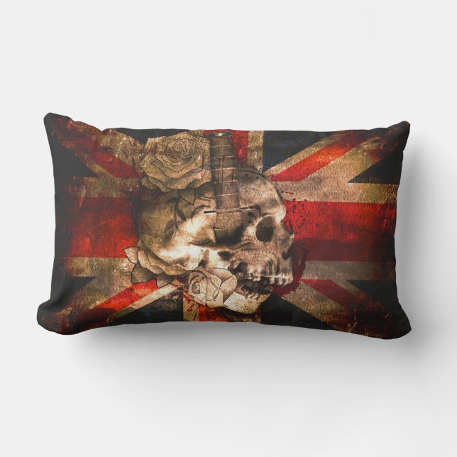 Union Jack UK Flag Gothic Lumbar Cushion (Front)