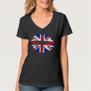 Union Jack UK Flag Lips T-shirt