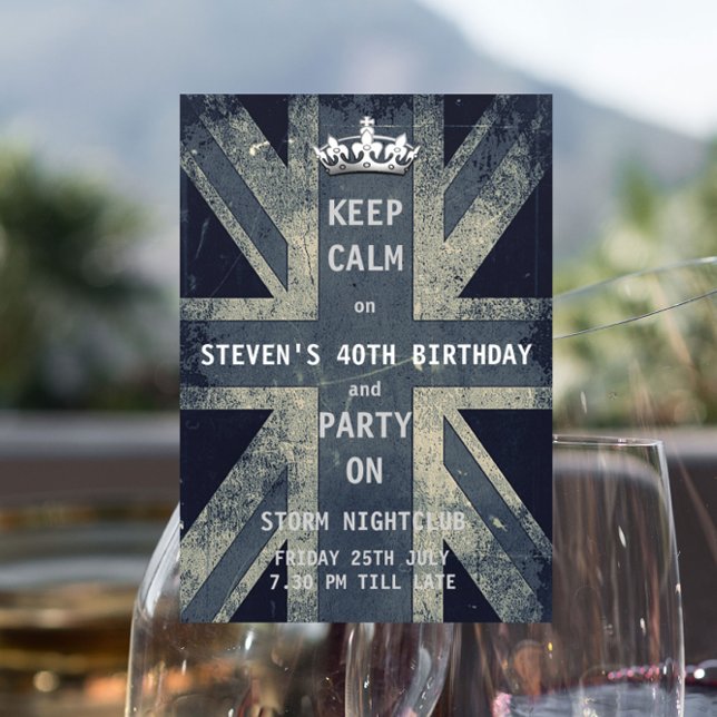 Union Jack UK Flag Male's Birthday Party Invitation (Creator Uploaded)