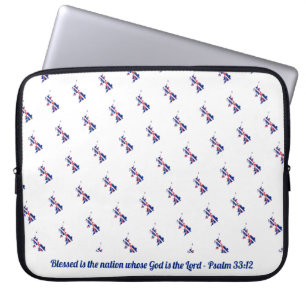 UNION JACK UK GREAT BRITAIN Blessed Nation laptop Sleeve