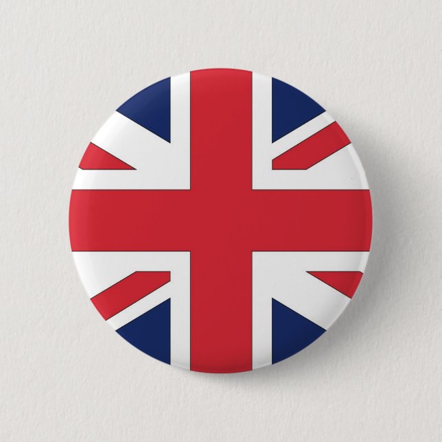 Union Jack, Union Flag of Great Britian 6 Cm Round Badge (Front)