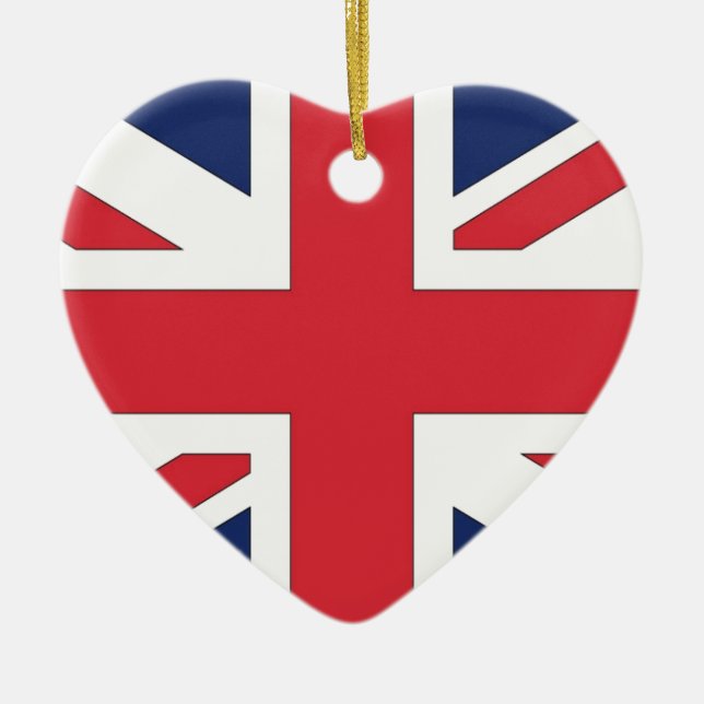 Union Jack/ Union Flag of United Kingdom Ceramic Tree Decoration (Front)