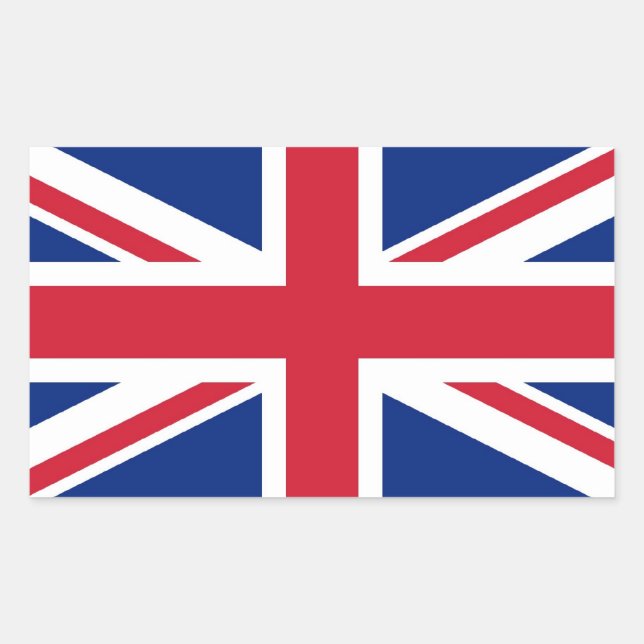Union Jack: United Kingdom flag Rectangular Sticker (Front)