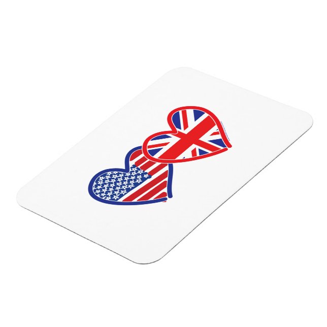 Union Jack USA Heart Save the Date Magnet (Left Side)