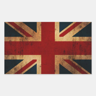 Union Jack (vintage distressed look) Rectangular Sticker
