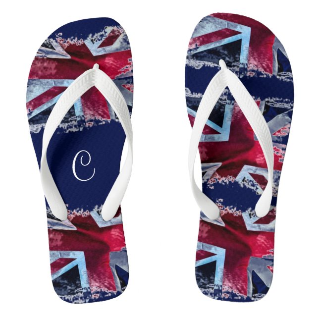 Union Jack with Monogram Jandals (Footbed)